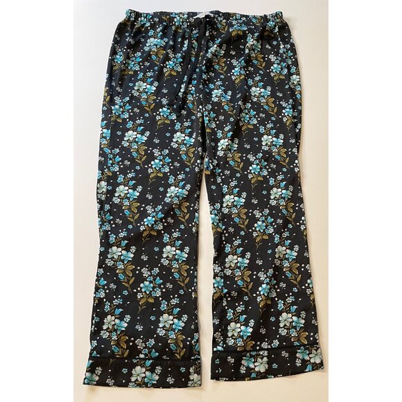 LOFT Other - LOFT Sleepwear Floral‎ Satin Pajama Pants Large Dark Cottagecore Romantic Dainty